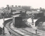 Black and white photograph of shunting at Drogheda.
